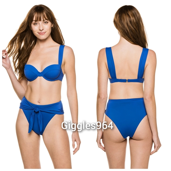WeWoreWhat Claudia Riviera Bikini Set Matisse Blue - Picture 1 of 8